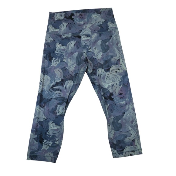 lululemon athletica Pants - Lululemon Align High Rise Crop Leggings Abstract Swirl Print Blue Purple Size